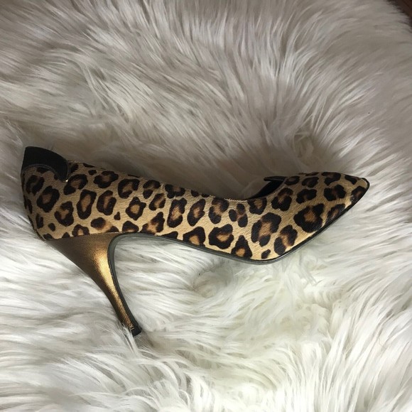 DONALD J PLINER Couture Brown Leopard Print Peep-toe Heels Pumps Shoes 8M - Picture 2 of 9